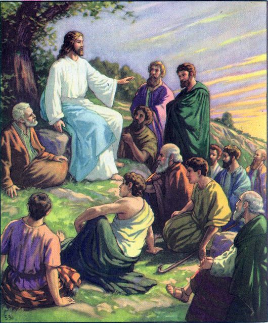 Jesus teaches the people